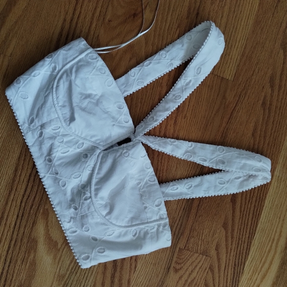 Zara White Halter Crop Top S - Picture 2 of 8